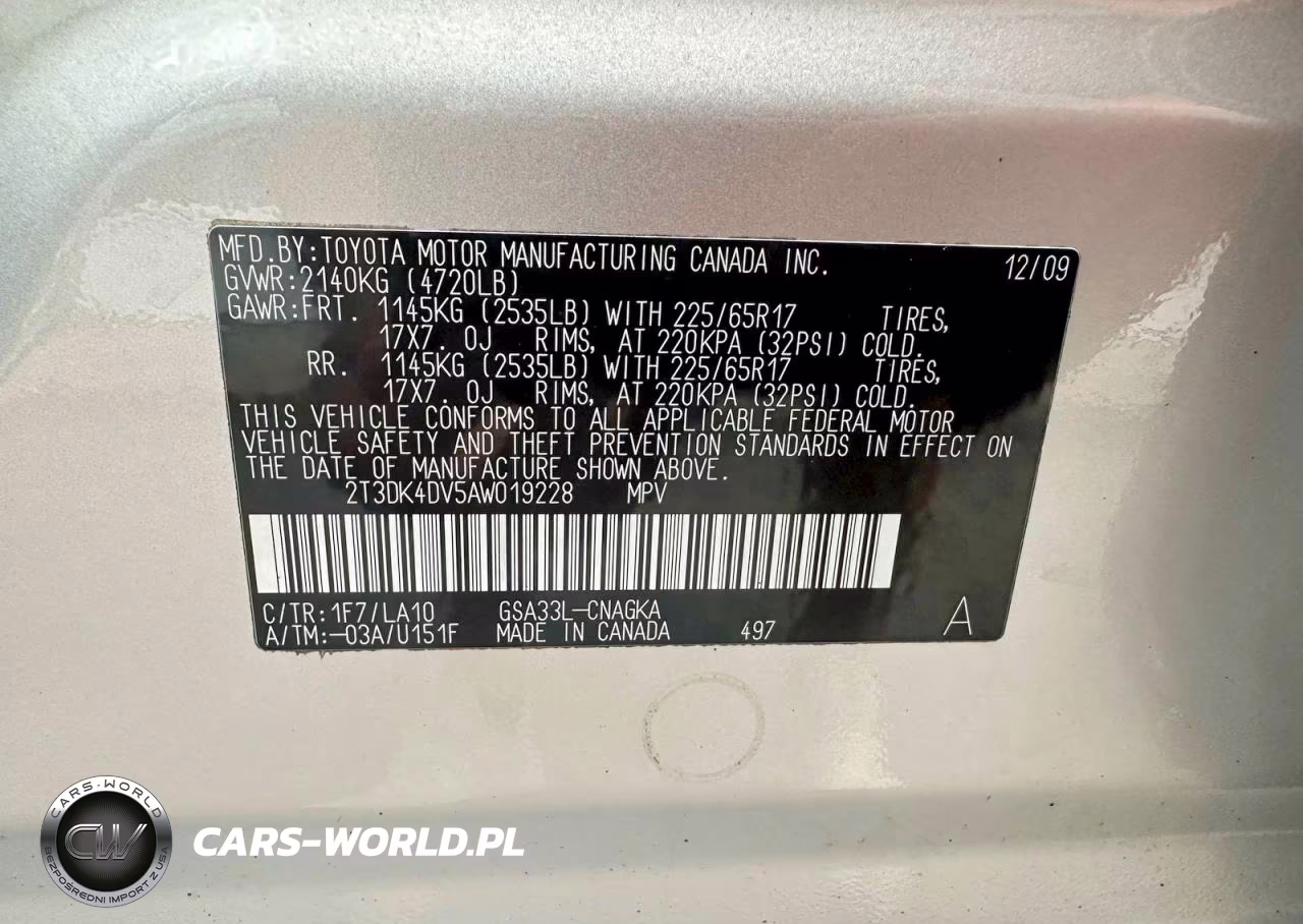 2010 Toyota Rav4 Limited VIN:2T3DK4DV5AW019228 - 10