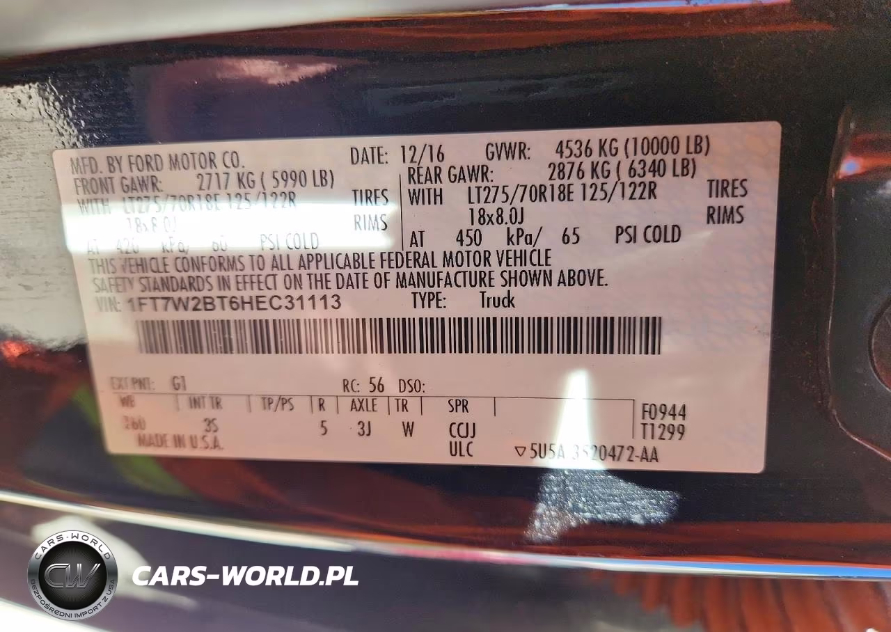 2017 Ford F250 Super Duty VIN:1FT7W2BT6HEC31113 - 12
