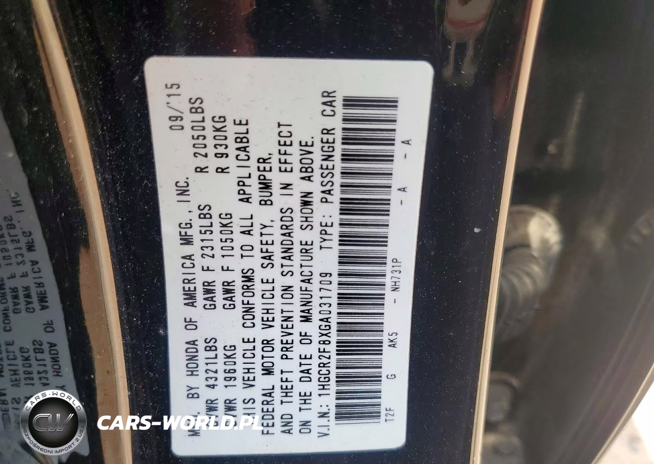 2016 Honda Accord Exl VIN:1HGCR2F8XGA031709 - 12