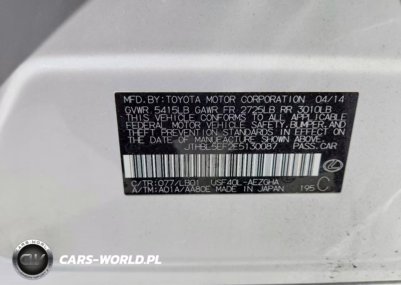 2014 Lexus Ls 460 VIN:JTHBL5EF2E5130087 - 12