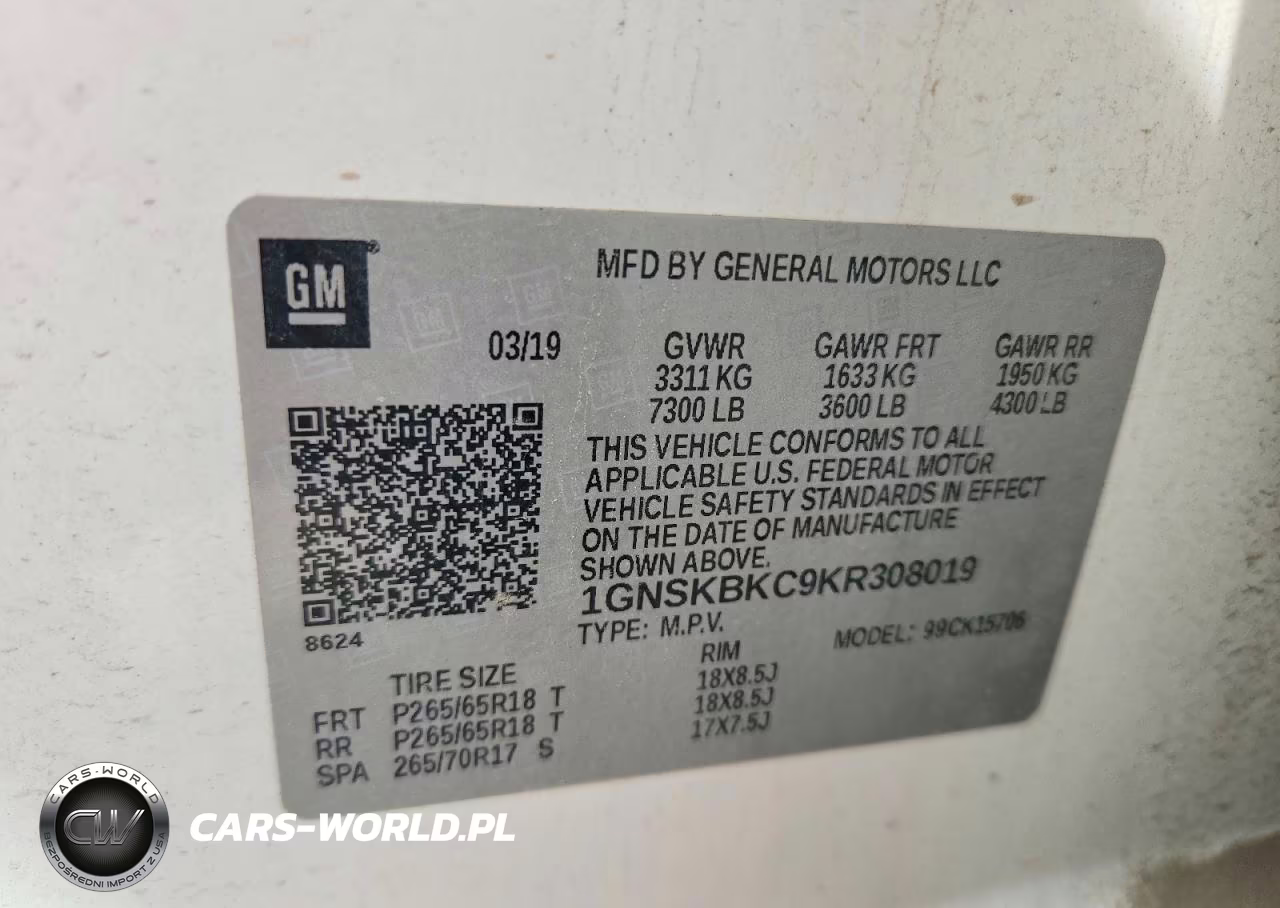 2019 Chevrolet Tahoe K1500 Lt VIN:1GNSKBKC9KR308019 - 13
