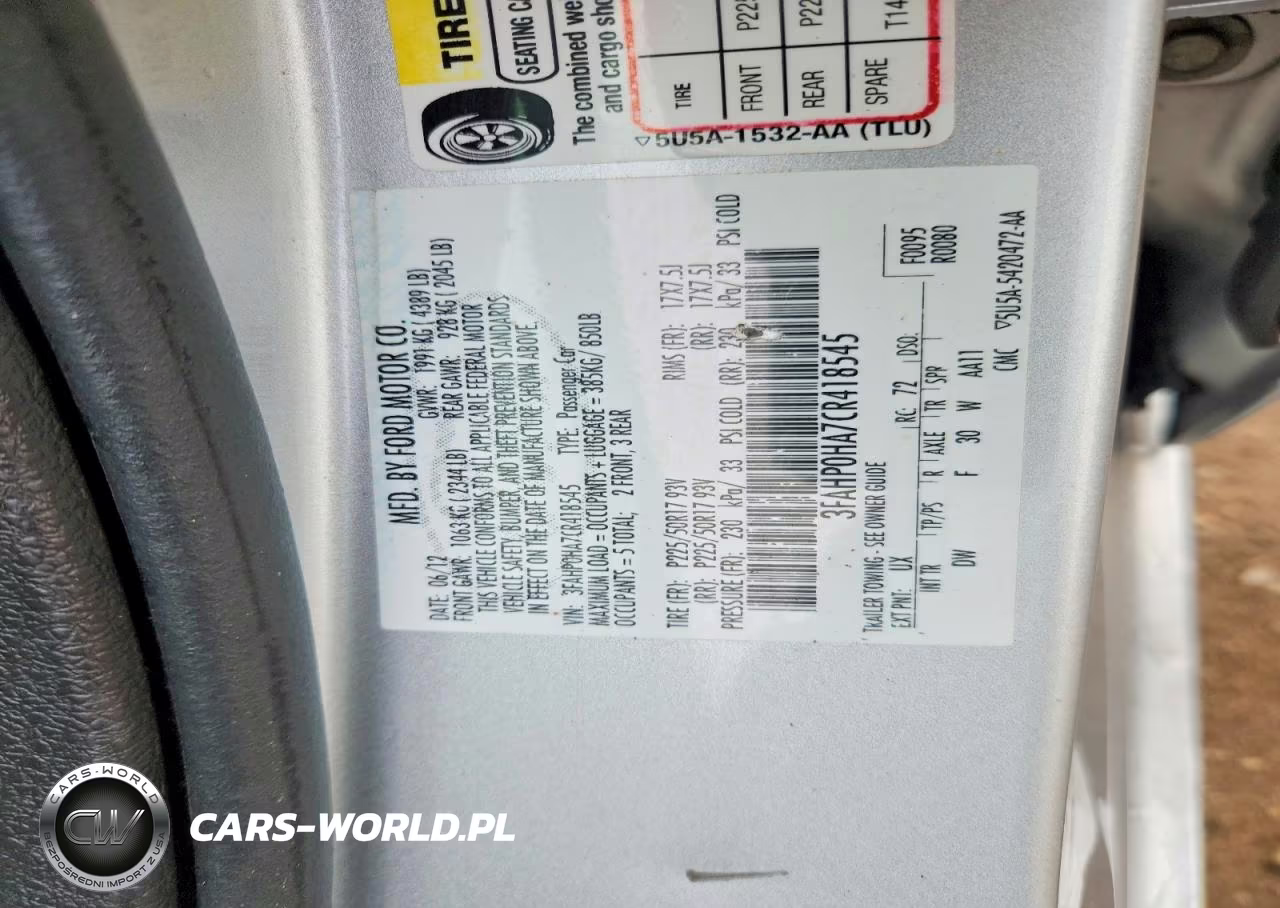 2012 Ford Fusion Se VIN:3FAHP0HA7CR418545 - 12