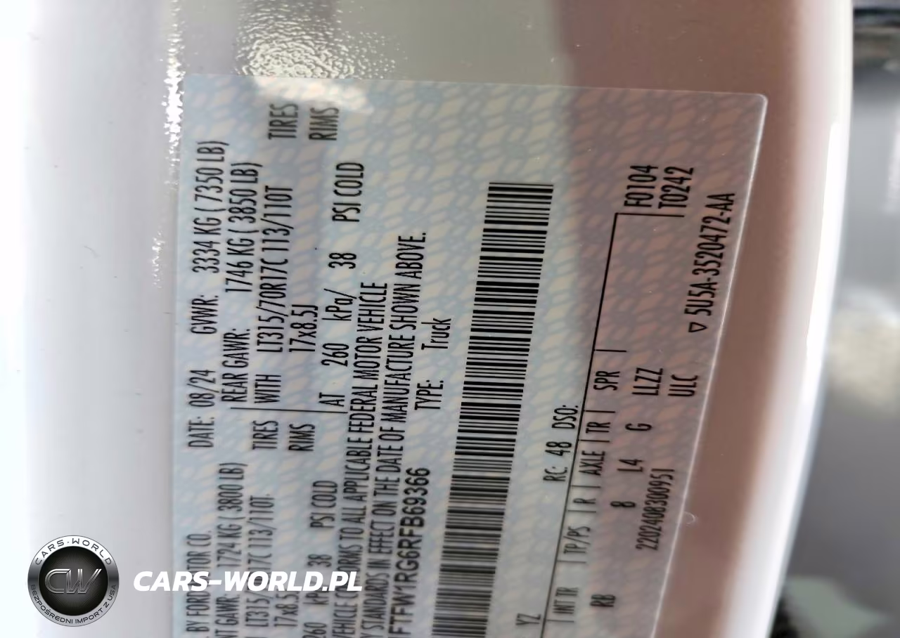 2024 Ford F150 Raptor VIN:1FTFW1RG6RFB69366 - 12