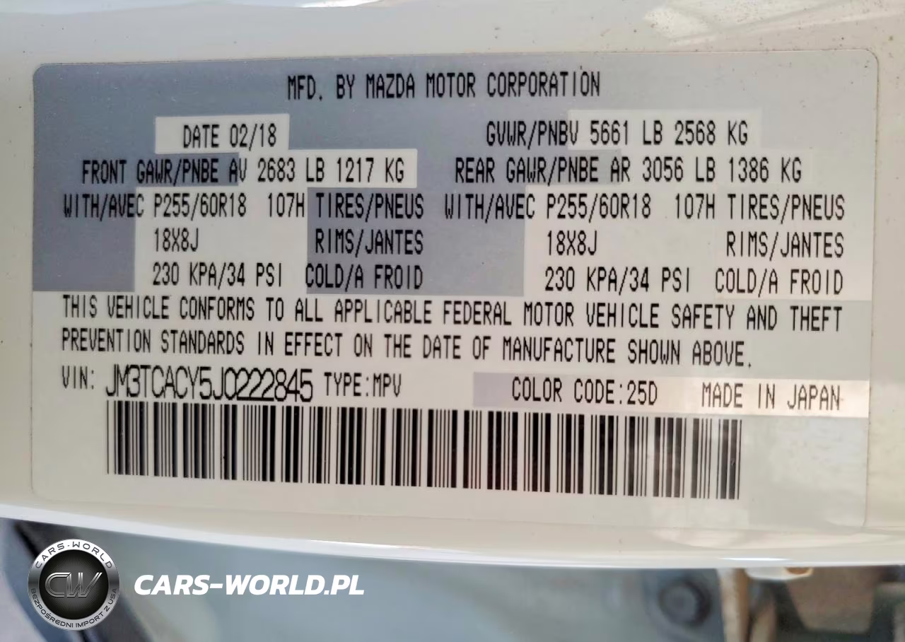 2018 Mazda Cx-9 Touring VIN:JM3TCACY5J0222845 - 13