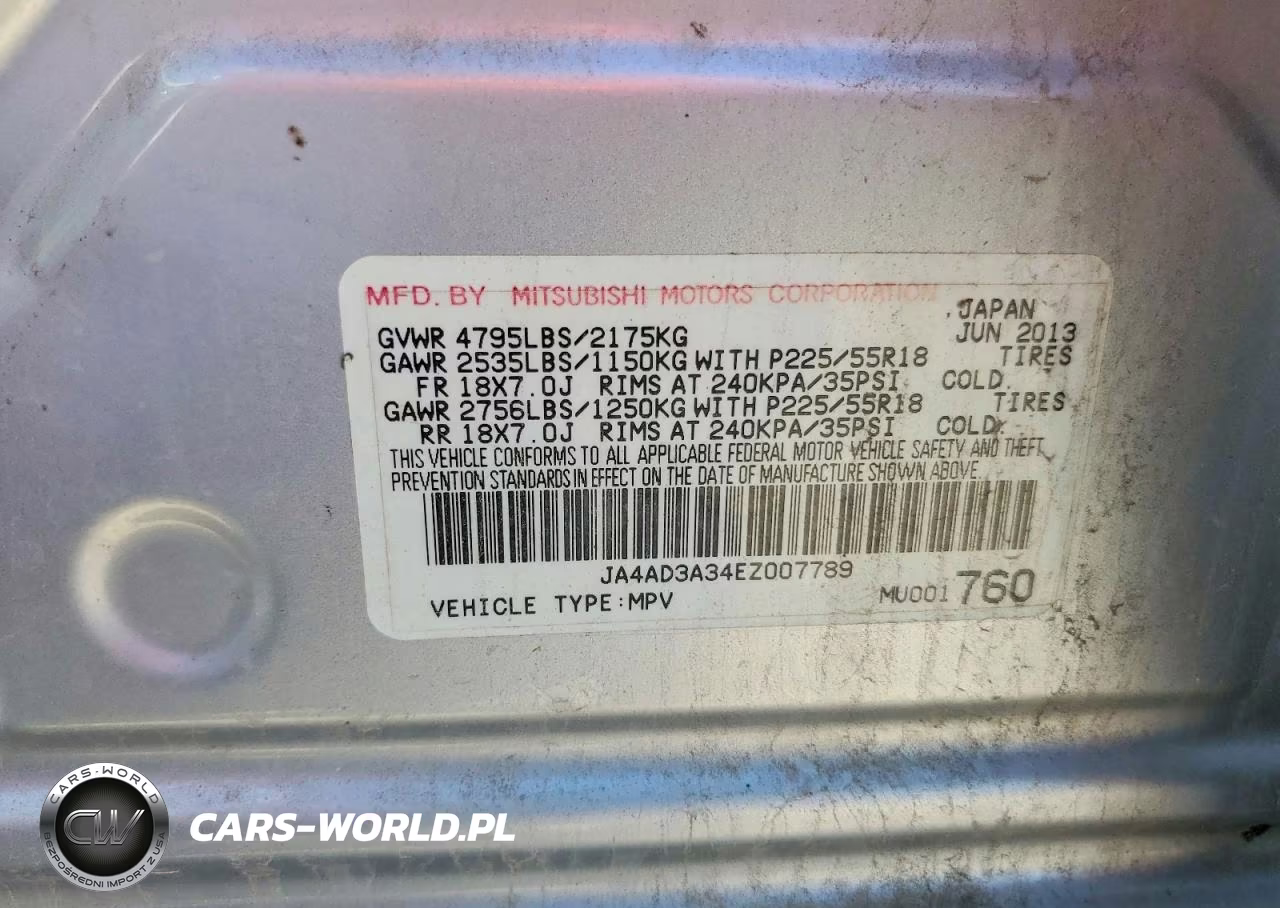 2014 Mitsubishi Outlander Se VIN:JA4AD3A34EZ007789 - 13
