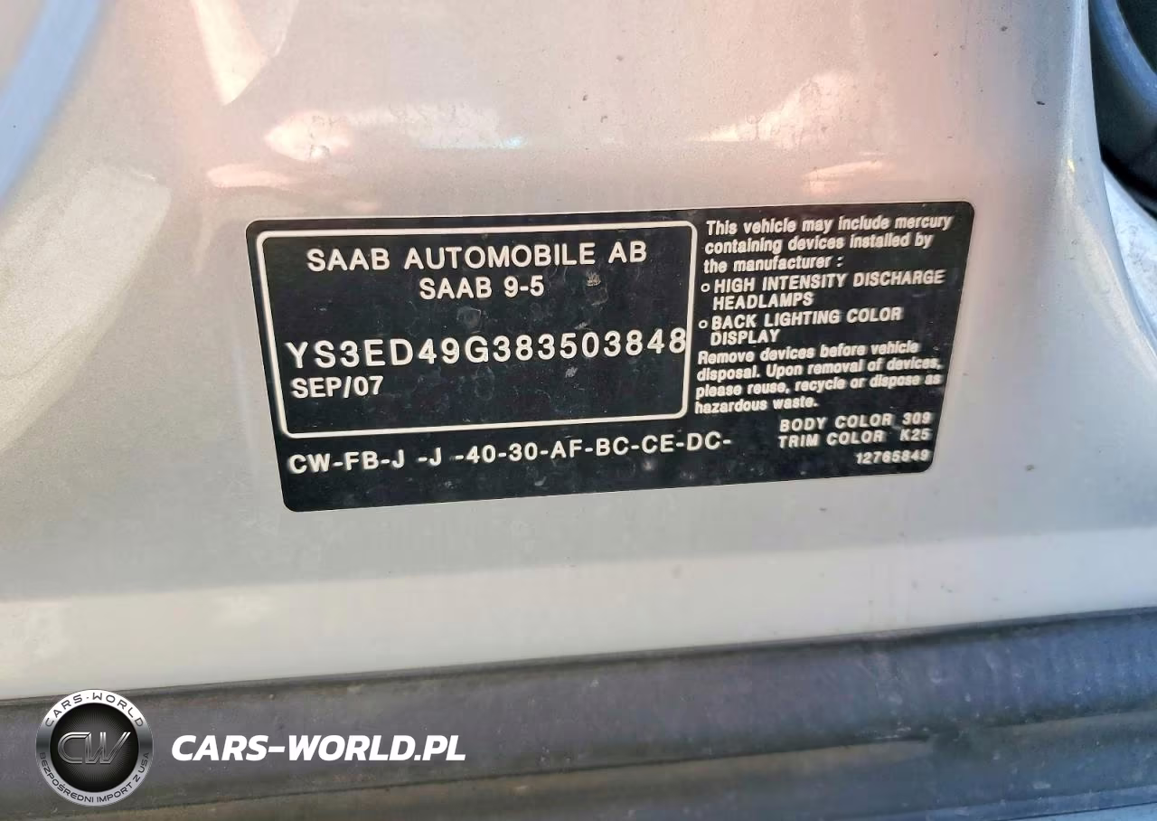 2008 Saab 9-5 2.3T VIN:YS3ED49G383503848 - 12