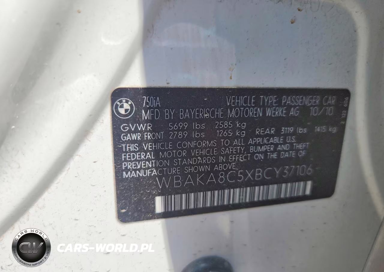 2011 BMW Alpina B7 VIN:WBAKA8C5XBCY37106 - 12