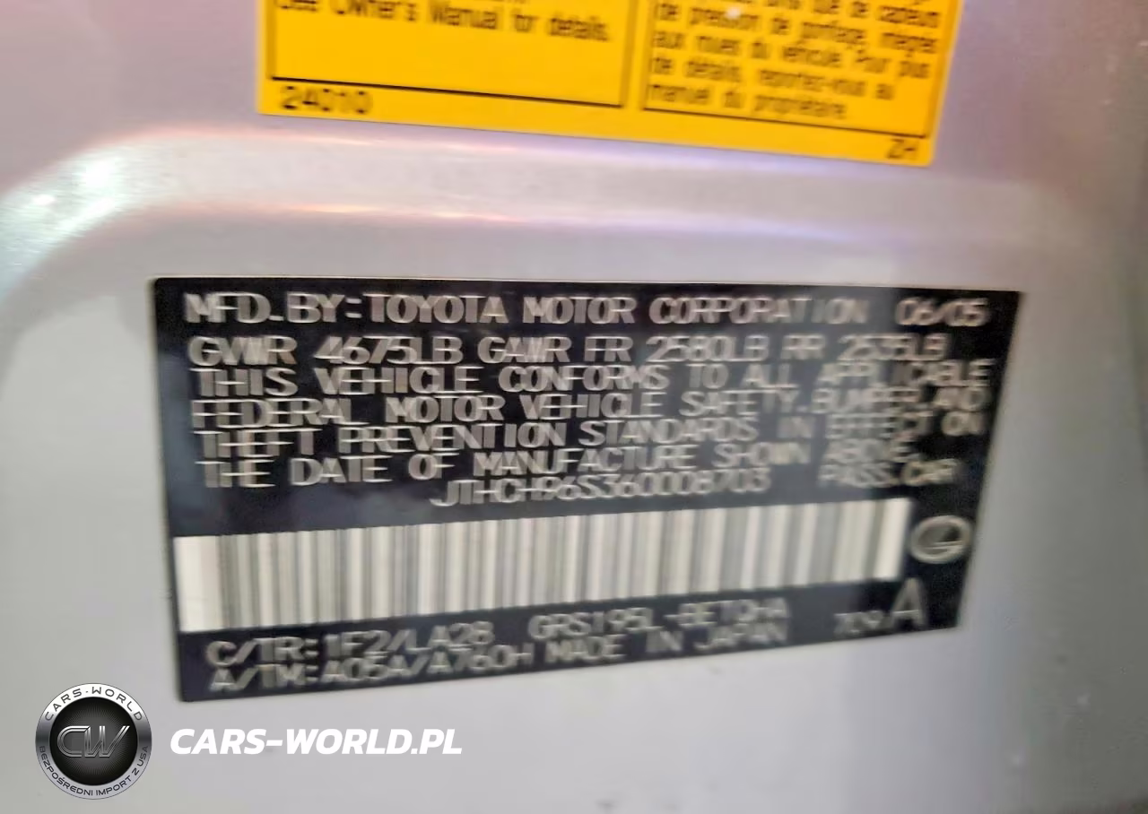 2006 Lexus Gs 300 VIN:JTHCH96S360008703 - 12