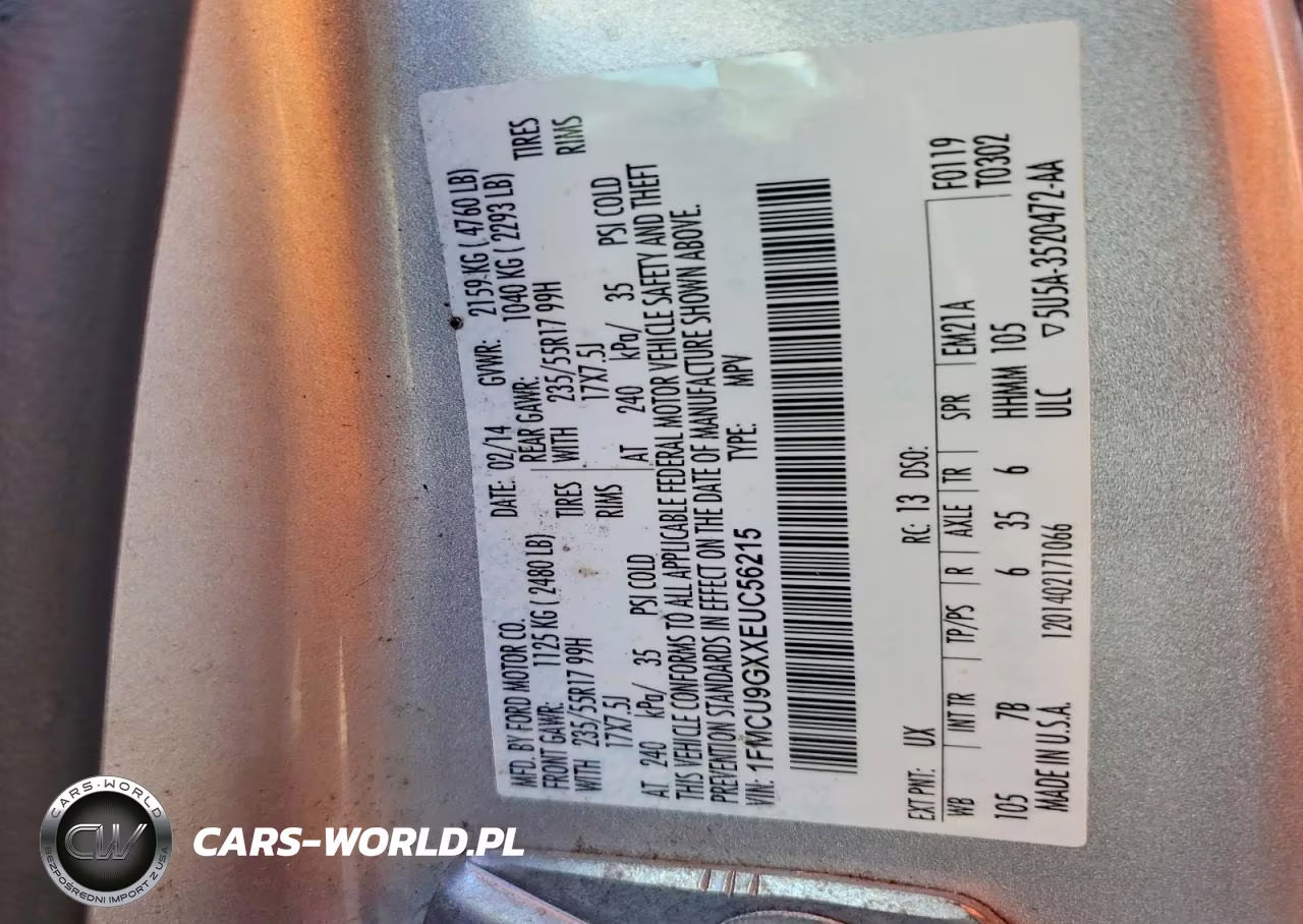2014 Ford Escape Se VIN:1FMCU9GXXEUC56215 - 13