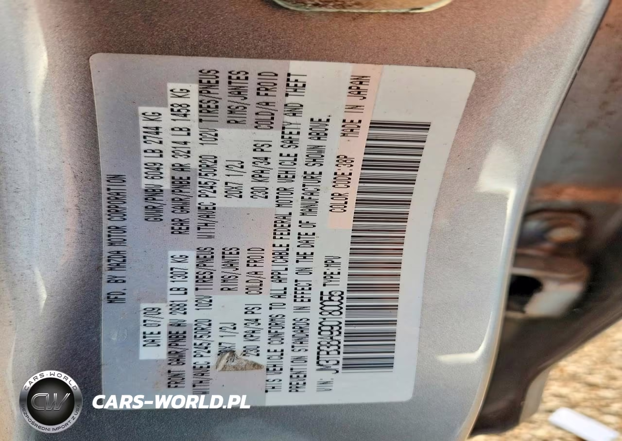 2009 Mazda Cx-9 VIN:JM3TB38A990180055 - 12