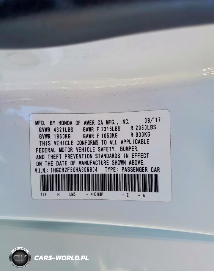 2017 Honda Accord Sport VIN:1HGCR2F50HA306804 - 12