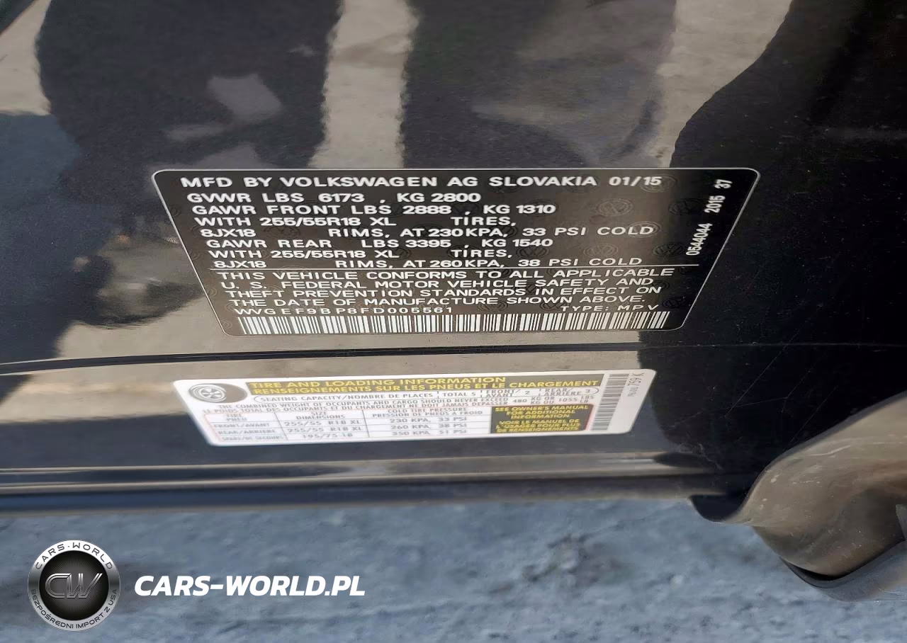 2015 Volkswagen Touareg V6 VIN:WVGEF9BP8FD005561 - 13