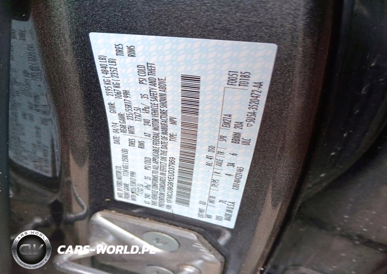 2014 Ford Escape Se VIN:1FMCU9G91EUD37959 - 12