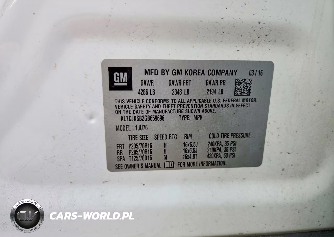2016 Chevrolet Trax Ls VIN:KL7CJKSB2GB659696 - 12