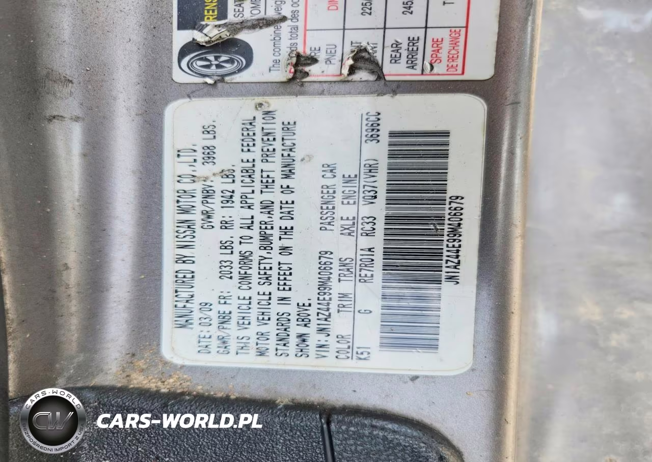 2009 Nissan 370Z Base VIN:JN1AZ44E99M406679 - 13