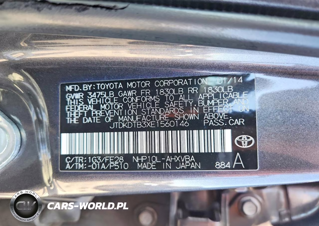 2014 Toyota Prius C One VIN:JTDKDTB3XE1560146 - 12