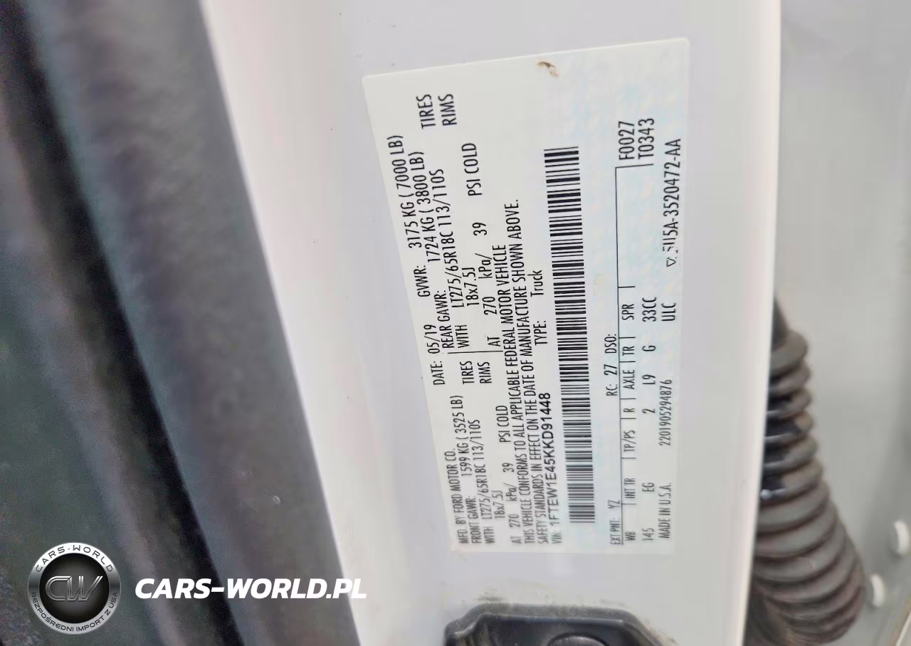 2019 Ford F150 Supercrew VIN:1FTEW1E45KKD91448 - 12