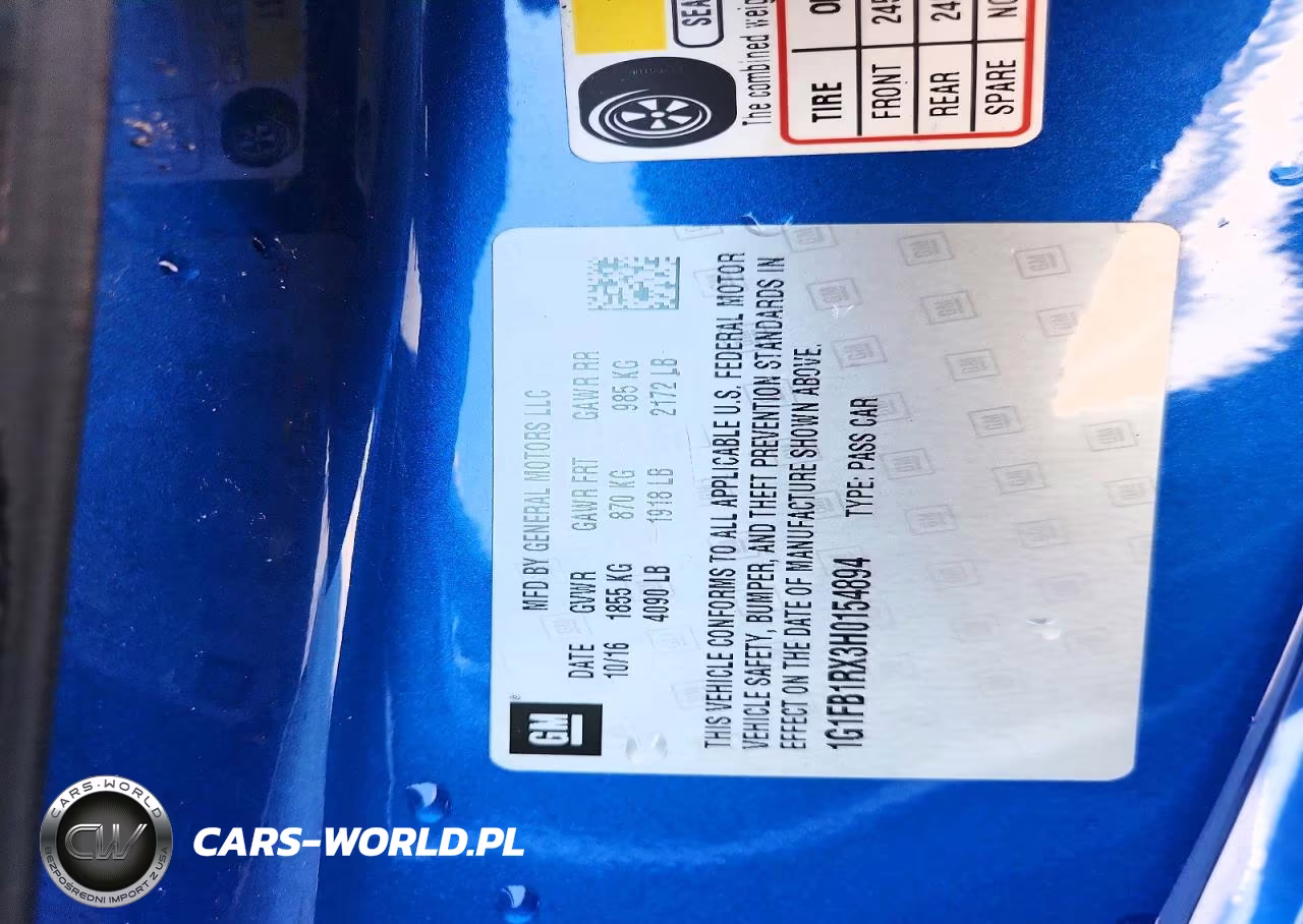 2017 Chevrolet Camaro Lt VIN:1G1FB1RX3H0154894 - 12