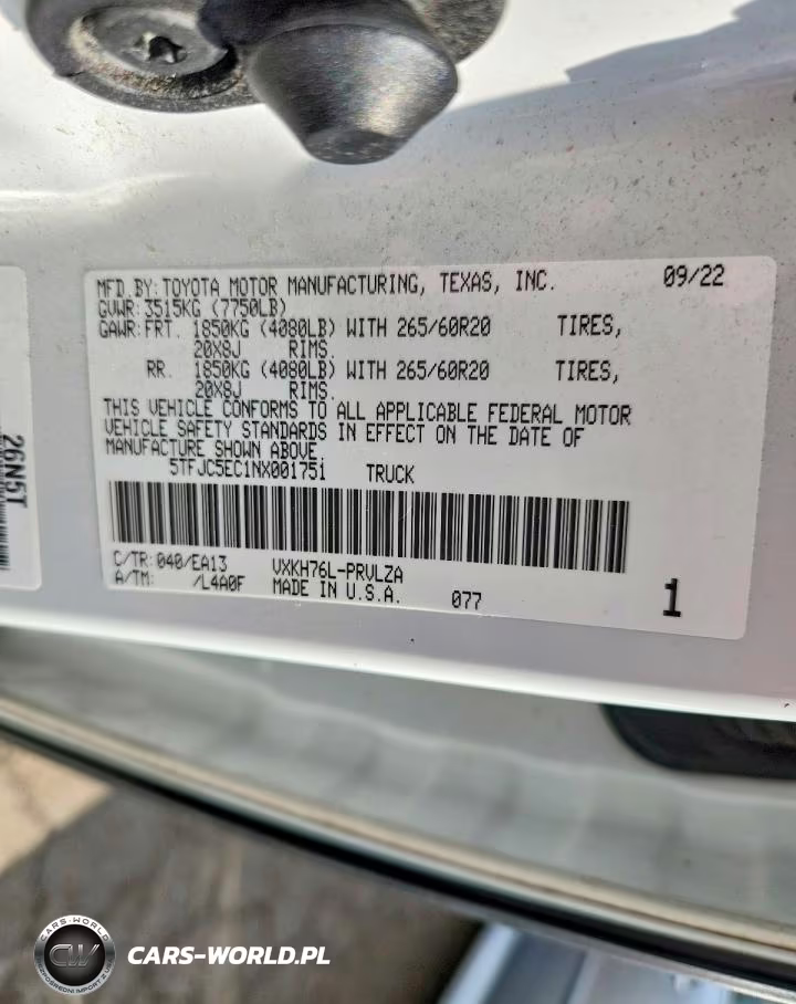 2022 Toyota Tundra Crewmax Limited VIN:5TFJC5EC1NX001751 - 12