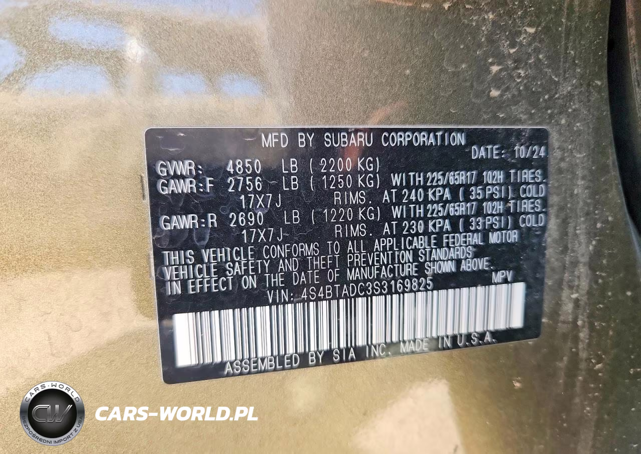 2025 Subaru Outback Premium VIN:4S4BTADC3S3169825 - 12