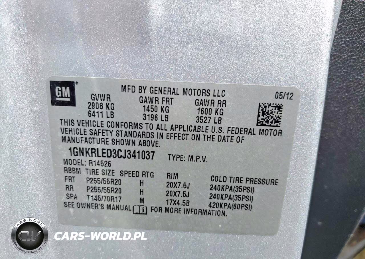 2012 Chevrolet Traverse Ltz VIN:1GNKRLED3CJ341037 - 13