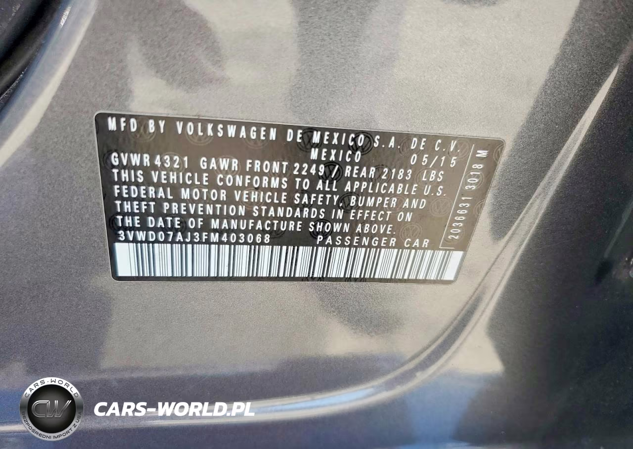 2015 Volkswagen Jetta Se VIN:3VWD07AJ3FM403068 - 12