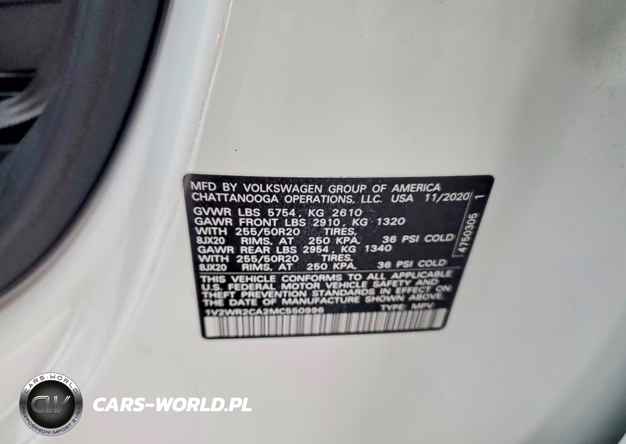 2021 Volkswagen Atlas Se VIN:1V2WR2CA2MC550996 - 14
