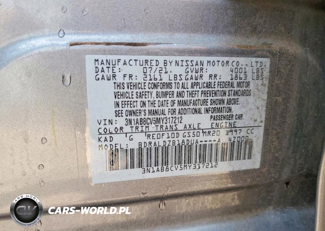 2021 Nissan Sentra Sv VIN:3N1AB8CV5MY317212 - 12
