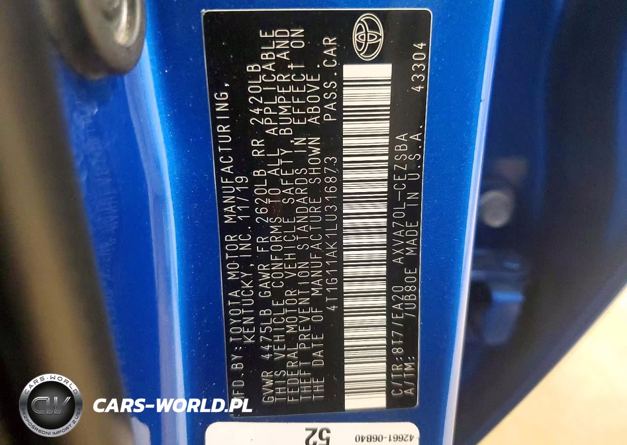 2020 Toyota Camry Se VIN:4T1G11AK1LU316873 - 12