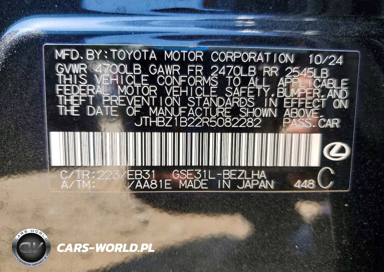 2024 Lexus Is 350 F Sport Design VIN:JTHBZ1B22R5082282 - 12