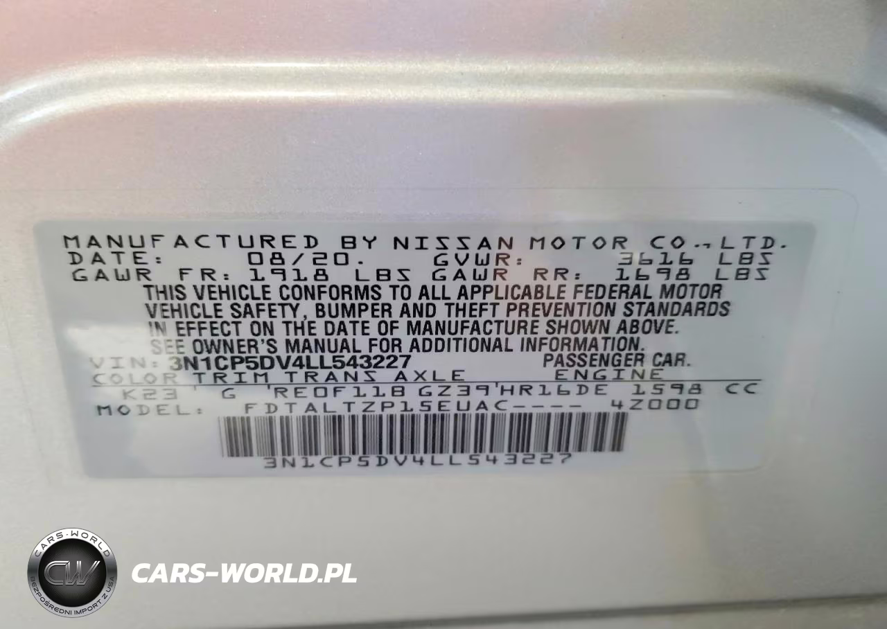 2020 Nissan Kicks Sr VIN:3N1CP5DV4LL543227 - 13