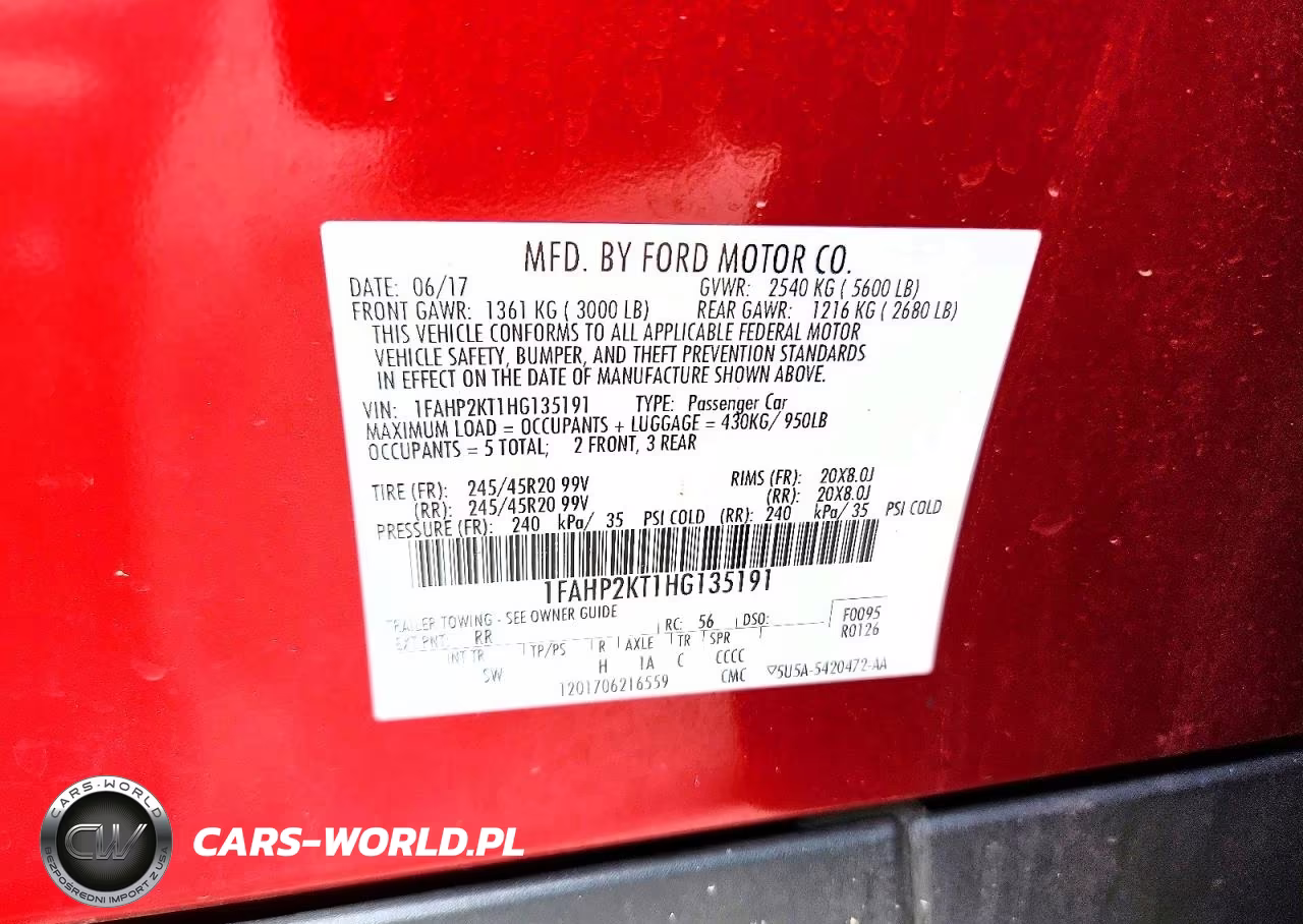 2017 Ford Taurus Sho VIN:1FAHP2KT1HG135191 - 12
