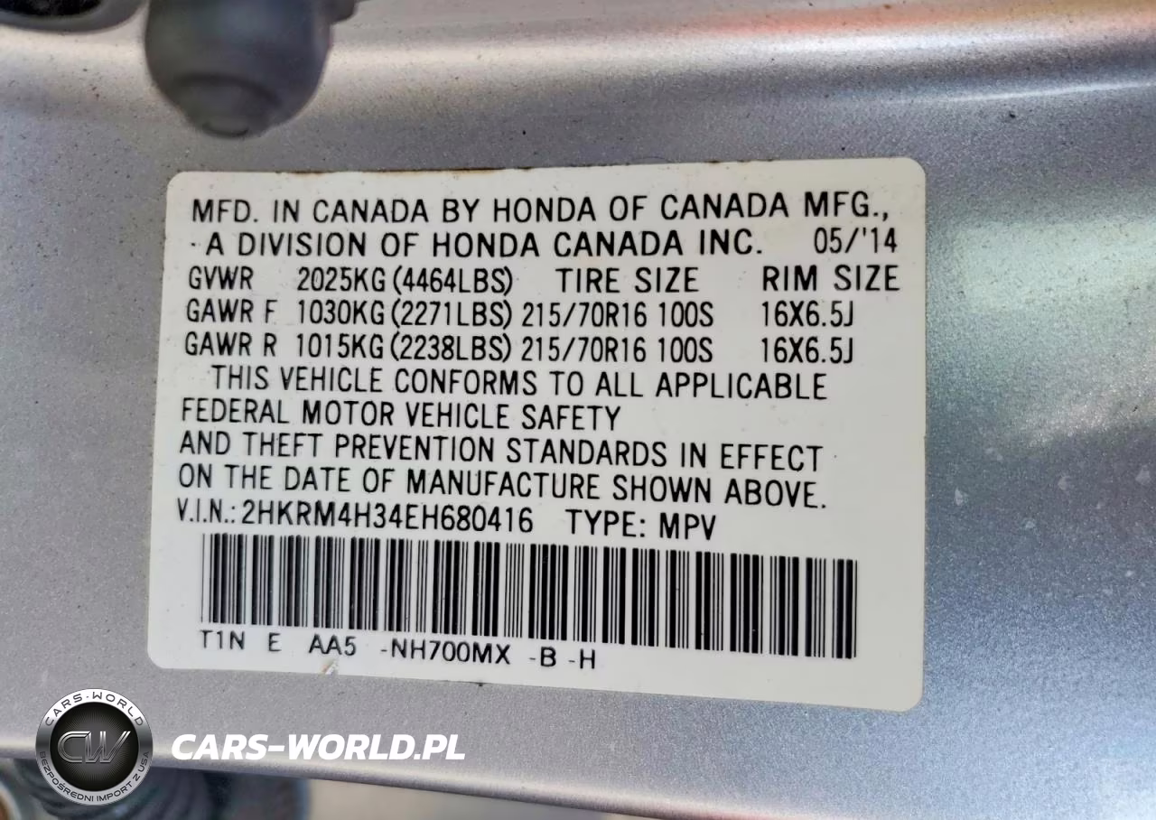 2014 Honda Cr-V Lx VIN:2HKRM4H34EH680416 - 13