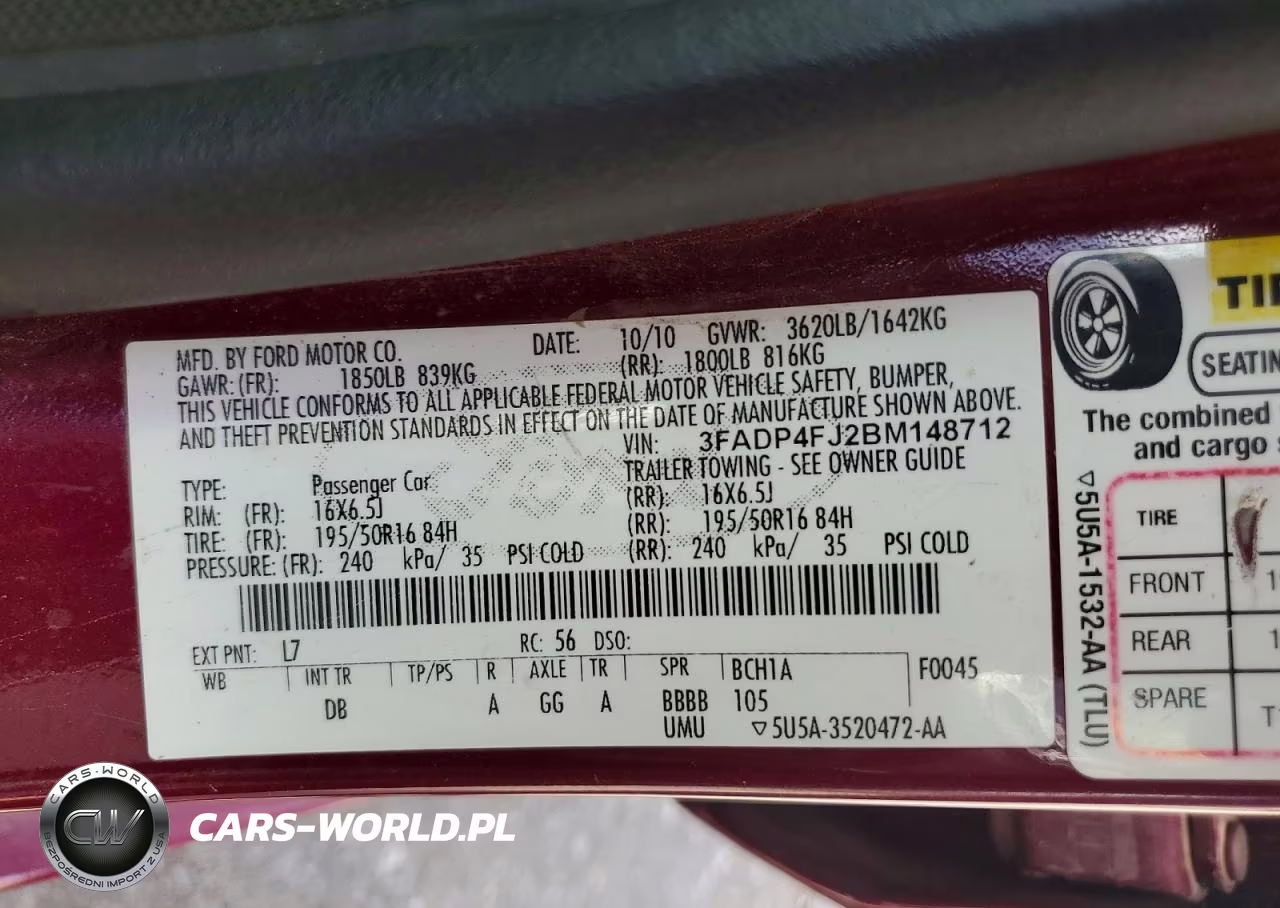 2011 Ford Fiesta Ses VIN:3FADP4FJ2BM148712 - 12