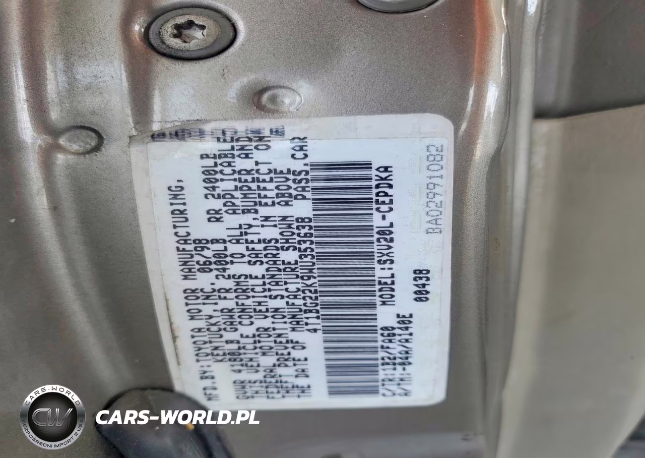 1998 Toyota Camry Ce VIN:4T1BG22K9WU353638 - 12
