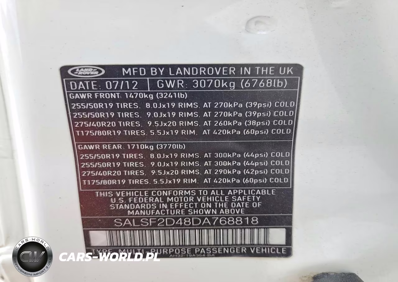 2013 Land Rover Range Rover Sport Hse VIN:SALSF2D48DA768818 - 13