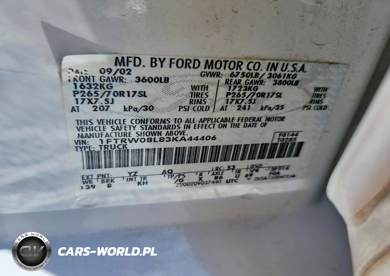 2003 Ford F150 Supercrew VIN:1FTRW08L83KA44406 - 14