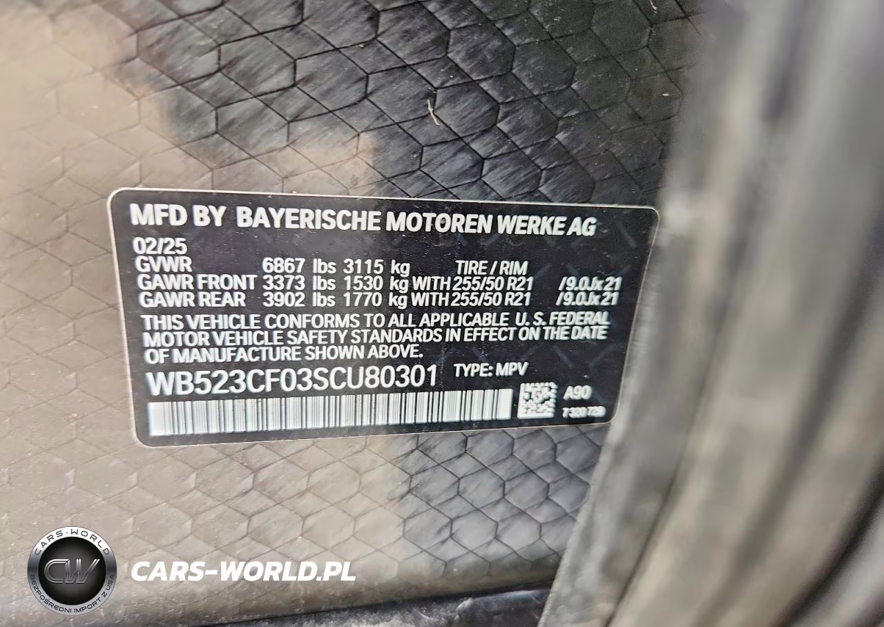 2025 BMW Ix xDrive50 VIN:WB523CF03SCU80301 - 13