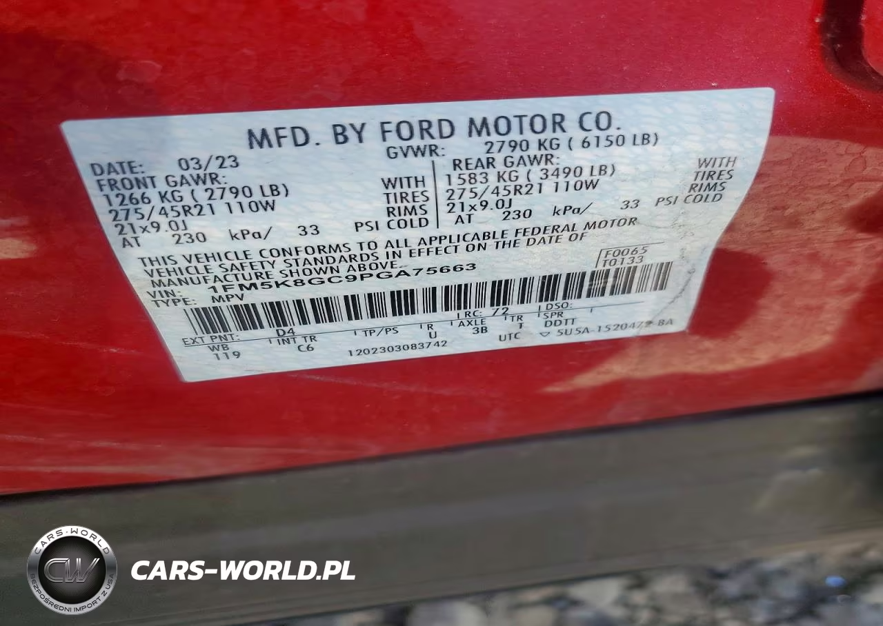 2023 Ford Explorer St VIN:1FM5K8GC9PGA75663 - 13