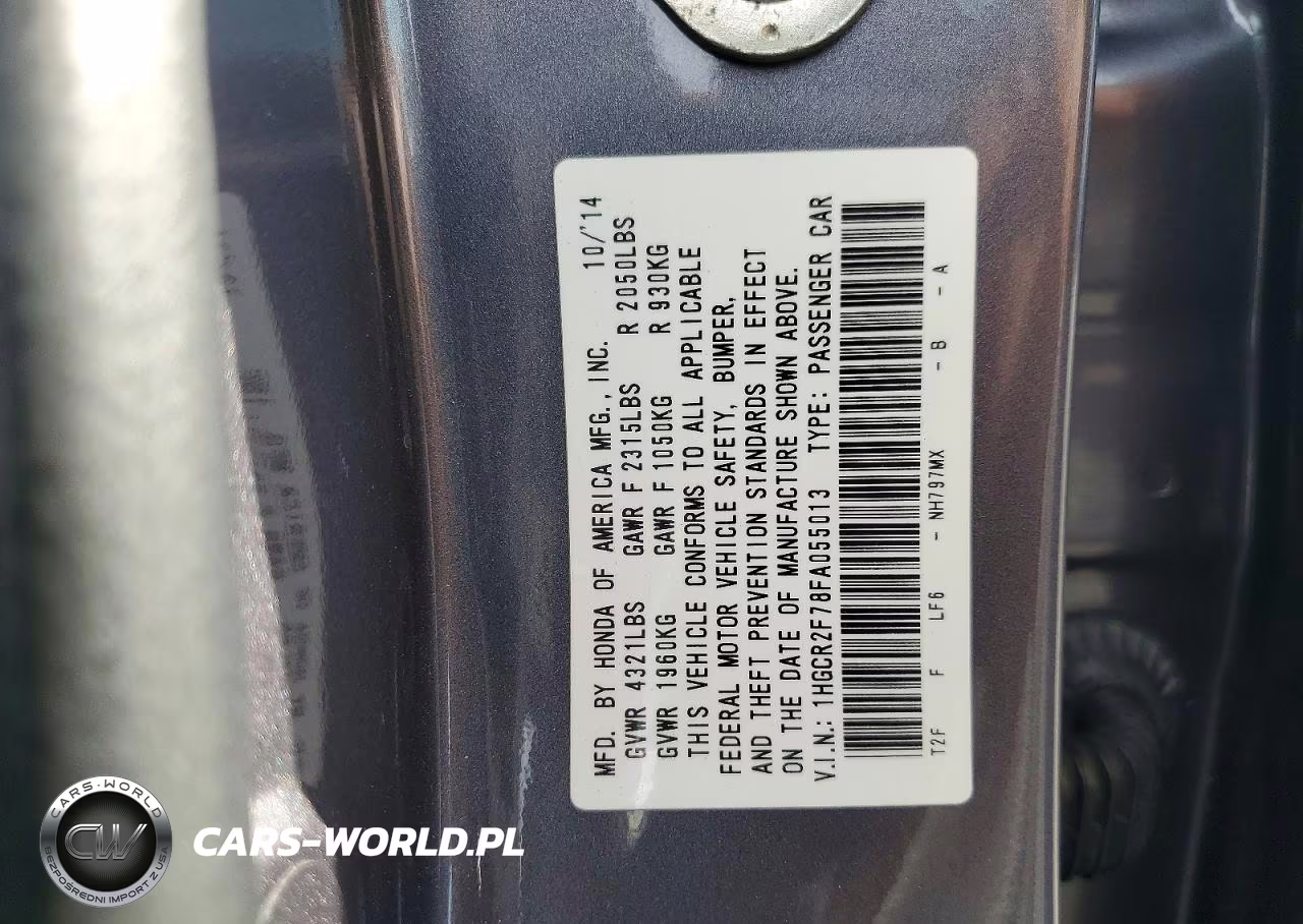 2015 Honda Accord Ex VIN:1HGCR2F78FA055013 - 12