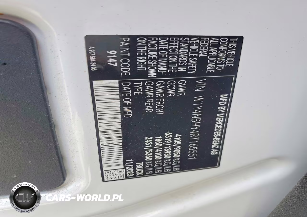 2024 Mercedes-Benz Sprinter 2500 Delivery Van VIN:W1Y4NBHY4RT165551 - 12