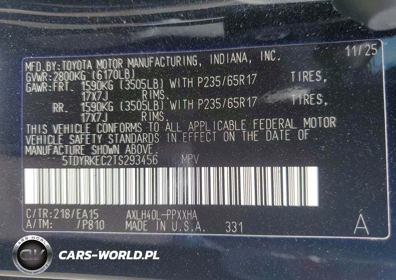 2026 Toyota Sienna Xle 8-Passenger VIN:5TDYRKEC2TS293456 - 14