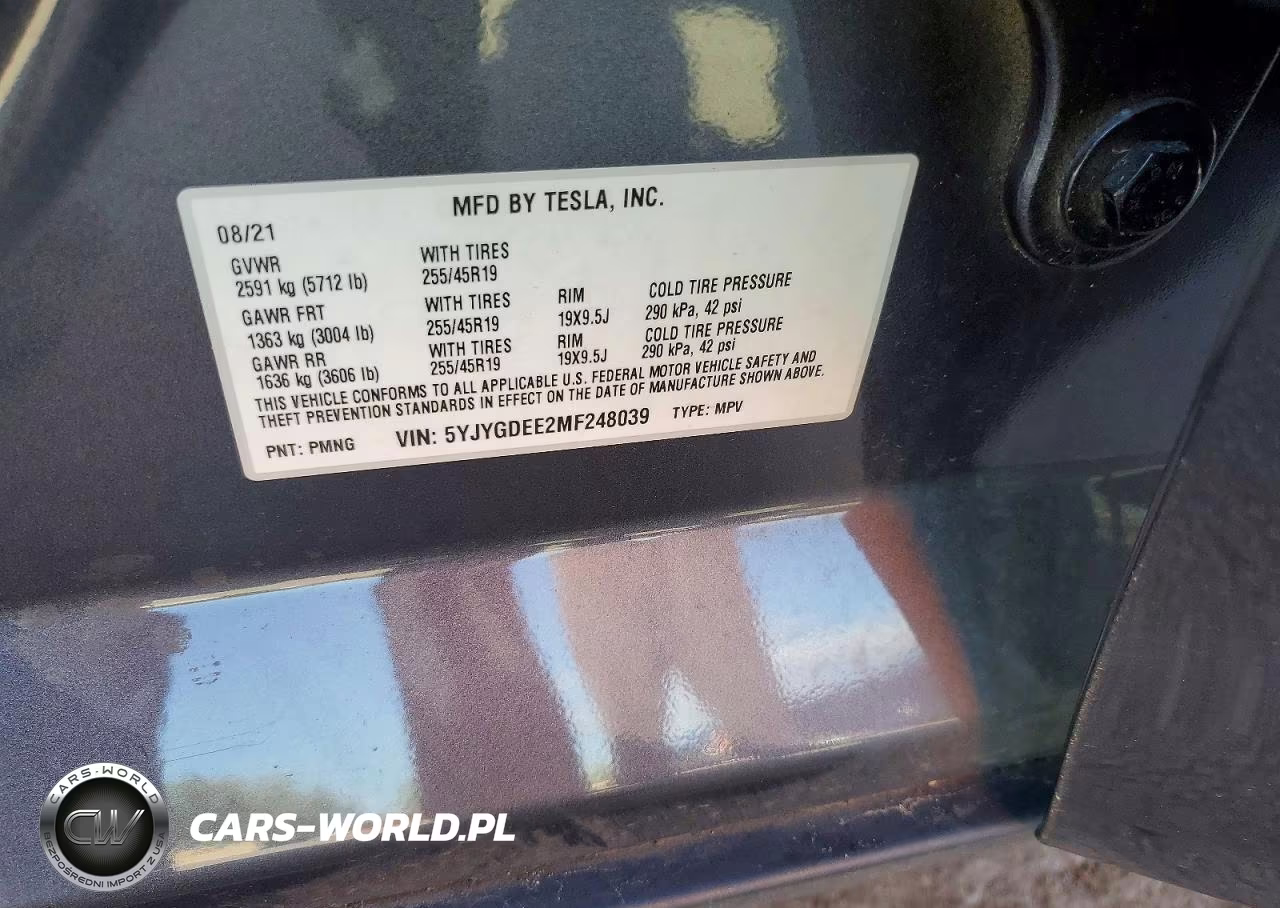 2021 Tesla Model Y VIN:5YJYGDEE2MF248039 - 12