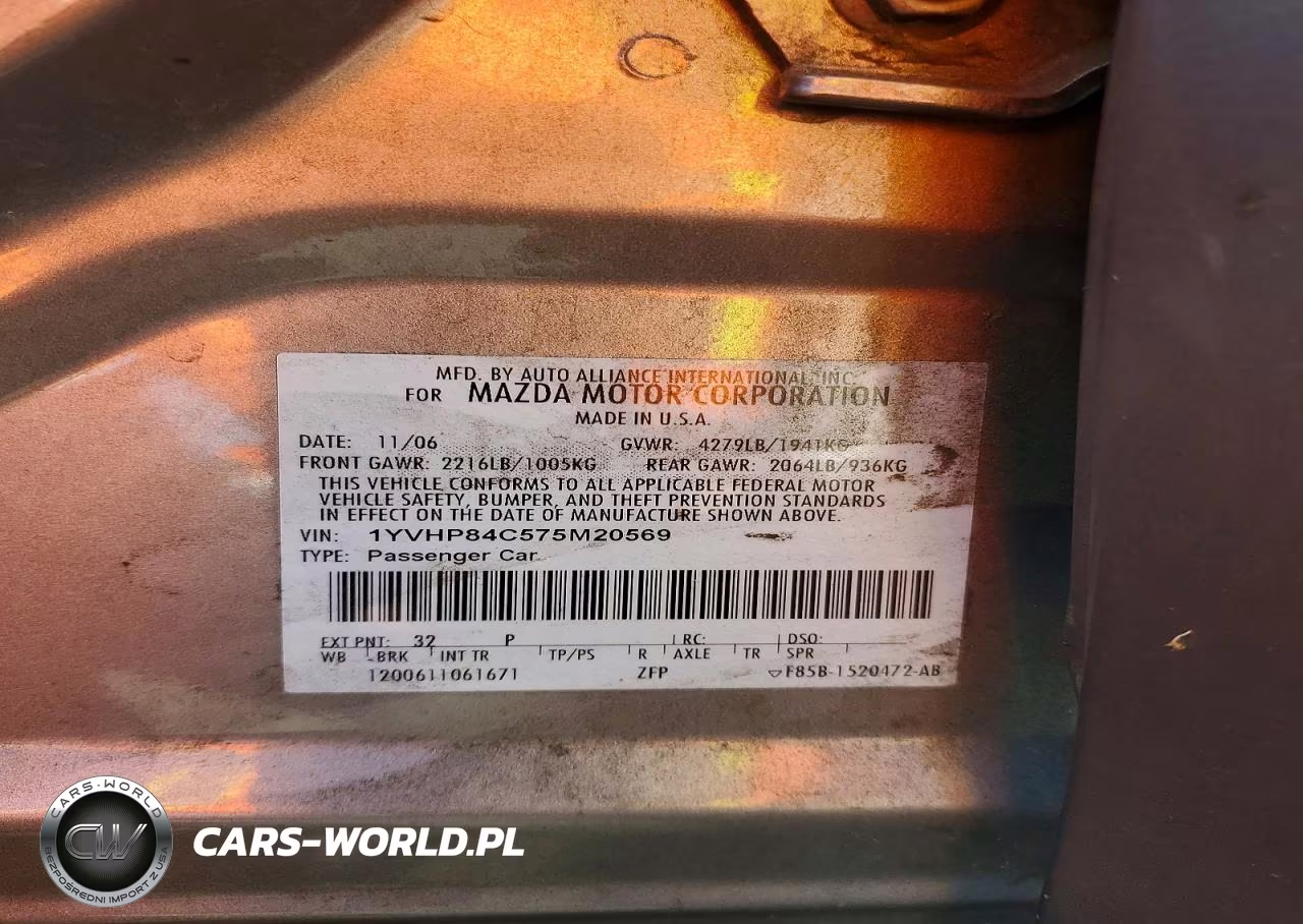 2007 Mazda 6 I VIN:1YVHP84C575M20569 - 12