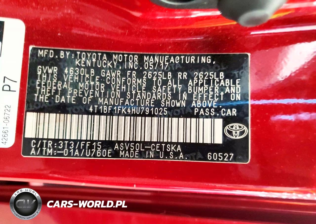 2017 Toyota Camry Se VIN:4T1BF1FK4HU791025 - 12