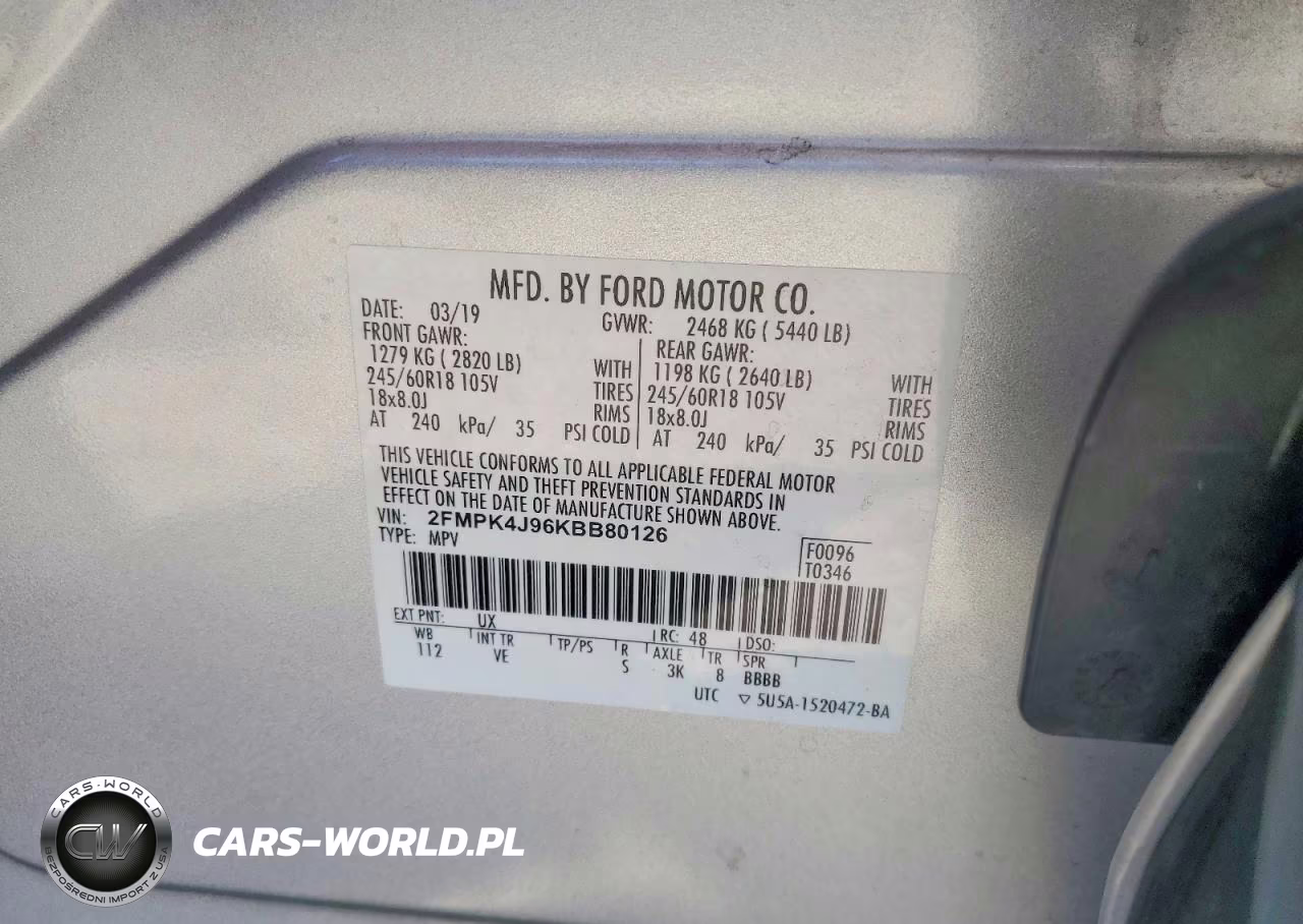 2019 Ford Edge Sel VIN:2FMPK4J96KBB80126 - 13