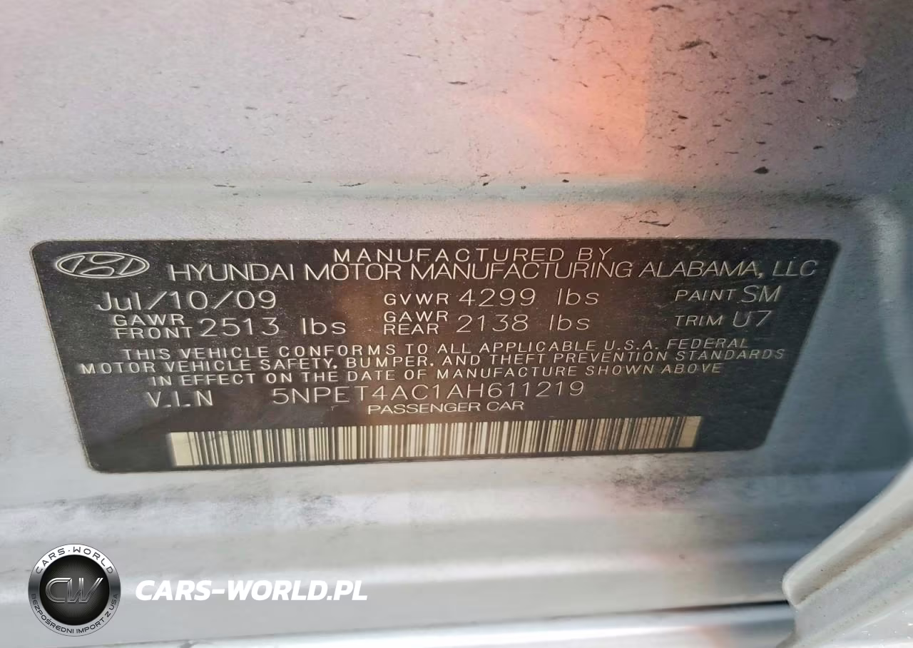 2010 Hyundai Sonata Gls VIN:5NPET4AC1AH611219 - 12