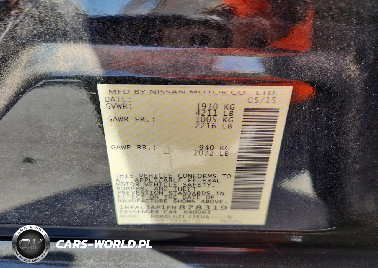 2015 Nissan Altima 2.5 S VIN:1N4AL3AP1FN878319 - 12