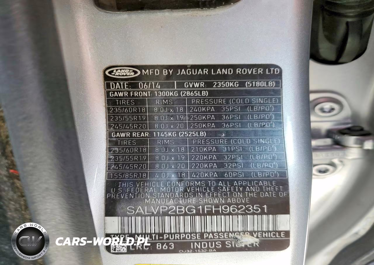2015 Land Rover Range Rover Evoque Pure Plus VIN:SALVP2BG1FH962351 - 12