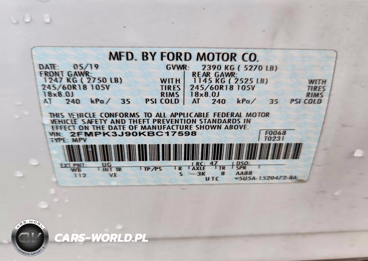 2019 Ford Edge Sel VIN:2FMPK3J90KBC17598 - 13